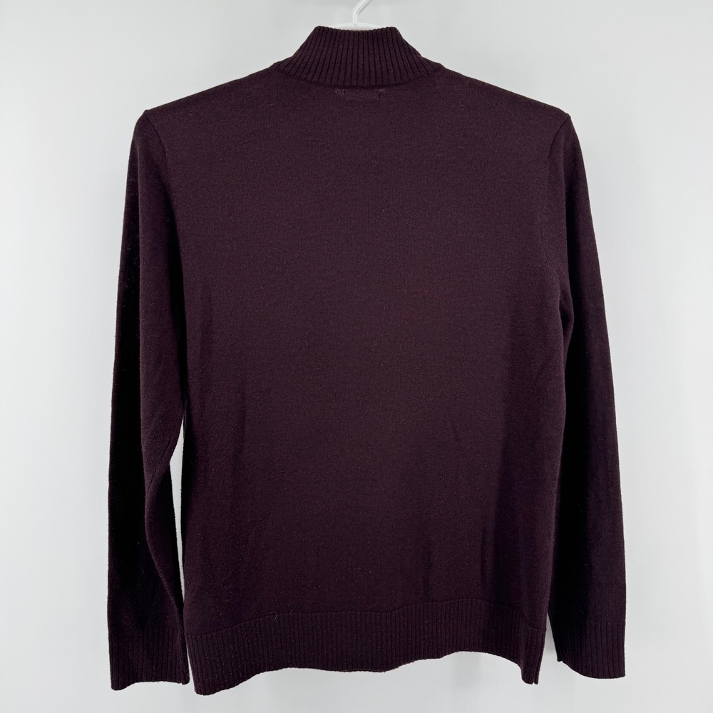 Smartwool Quarter Zip Sweater Mens M Burgundy Plum Merino Wool - Picture 3 of 12